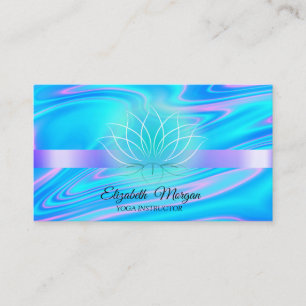 Elegant Holografisk Lotus Yoga Instruktör Visitkort