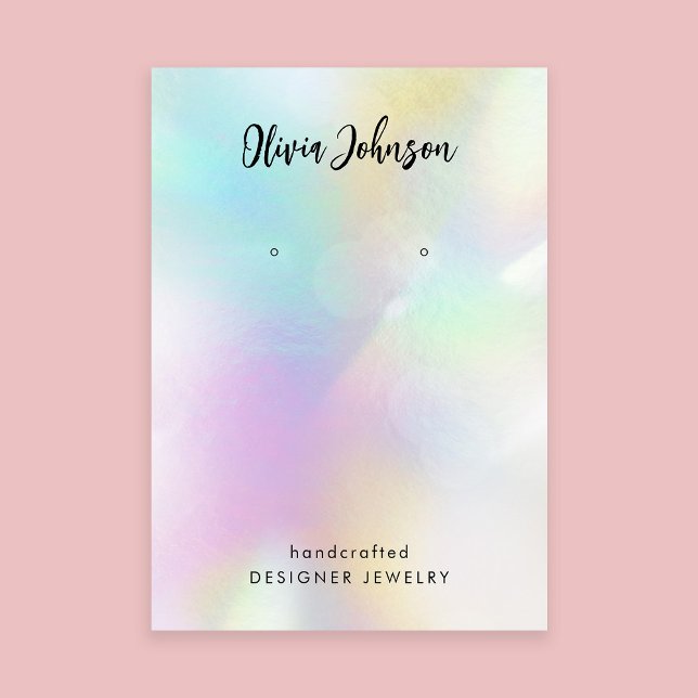 Elegant holografisk smyckesörhänge display visitkort (Stylishly Personalize with Your Custom Name. Add Optional Text.)