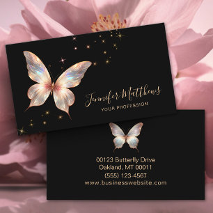 Elegant HoloGraph Butterfly Gnistra Script Visitkort