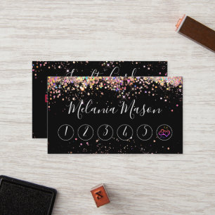 Elegant HoloGraph Glitter Makeup Artist Black Lojalitetskort
