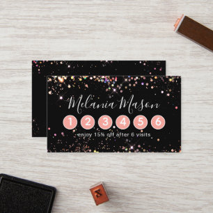 Elegant HoloGraph Glitter Makeup Artist Black Lojalitetskort