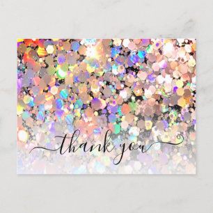 Elegant HoloGraph Glitter Makeup Artist Black Vykort