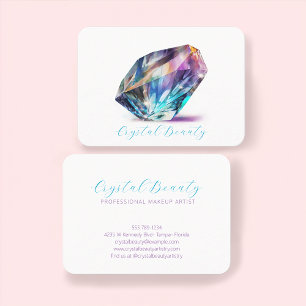 Elegant Holograph Watercolor Crystal Script Brand Visitkort