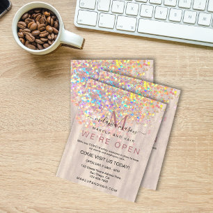Elegant Holographic Glitter Pearl Vi är Open Salon Flygblad