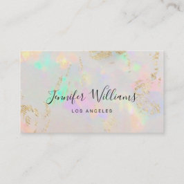 Elegant Holographic Opal Stone Visitkort