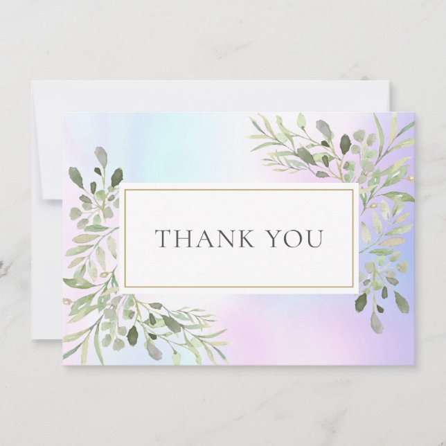 Elegant HoloGraphics Greenery Löv Tack (Framsida)