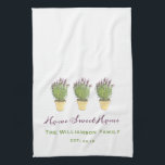 Elegant Home Sweet Home Family Monogram | Lavender Kökshandduk<br><div class="desc">Elegant Home Sweet Home and Family Monogram | Lavender. Det här är en mall som du kan använda för att lägga till familjeinformation.</div>