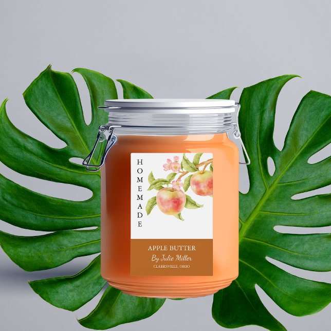 Elegant Homemade Apple Butter-etikett Mat Etikett (Skapare uppladdad)