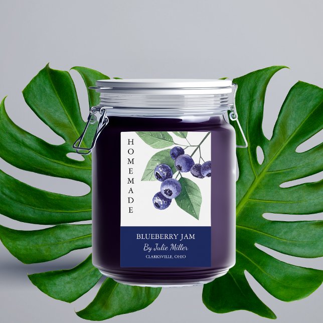 Elegant Homemade Blueberry Sylt etikett (Skapare uppladdad)