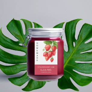 Elegant Homemade Strawberry Sylt etikett