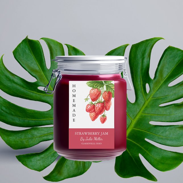 Elegant Homemade Strawberry Sylt etikett (Skapare uppladdad)