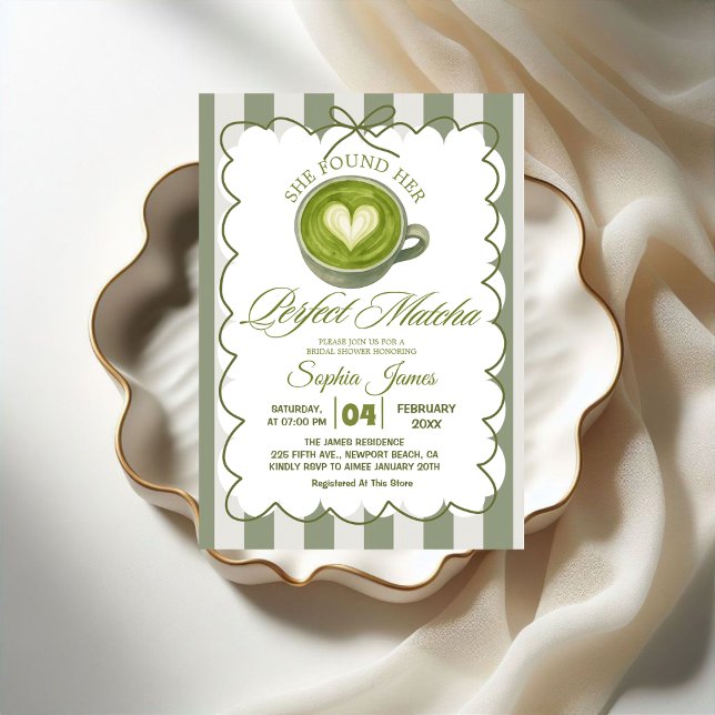 Elegant Hon Fann Sin Perfekta Matcha Bröllopsfest Inbjudningar (Skapare uppladdad)