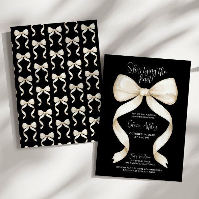 Elegant Hon Gifter sig Bow Möhippa Inbjudningar (Skapare uppladdad)
