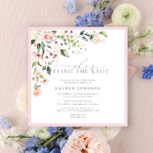 Elegant Hon Gifter sig Rosa Blommigt Shower Inbjudningar