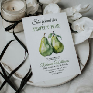 Elegant Hon hittade sin Perfekt Pear Möhippa Inbjudningar
