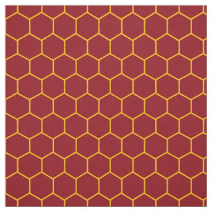Elegant Honeycomb Mönster Abstrakt Maroon Tyg
