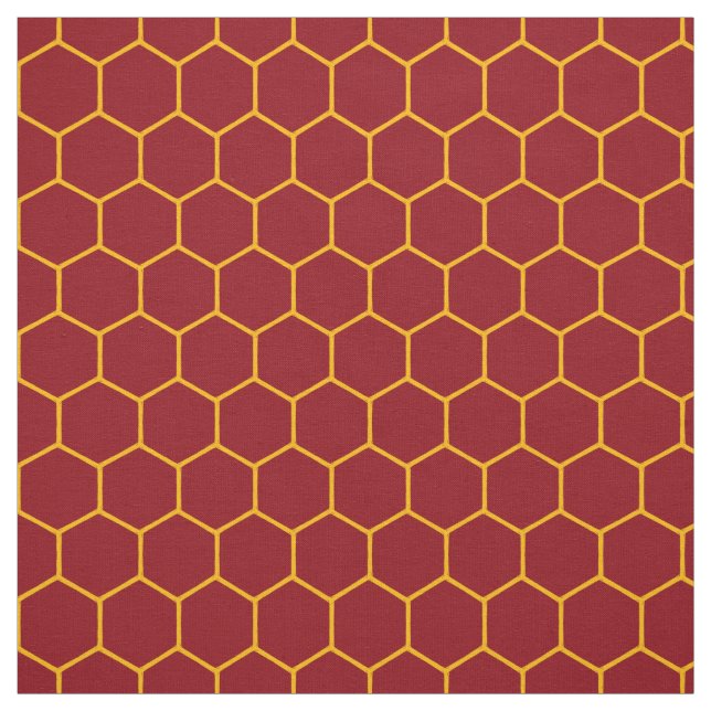 Elegant Honeycomb Mönster Abstrakt Maroon Tyg (Provkarta)
