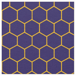 Elegant Honeycomb Mönster Abstrakt Navy Tyg