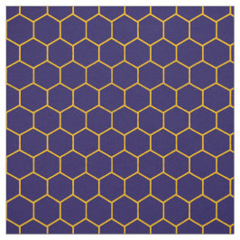 Elegant Honeycomb Mönster Abstrakt Navy Tyg