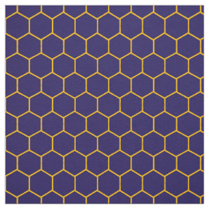 Elegant Honeycomb Mönster Abstrakt Navy Tyg