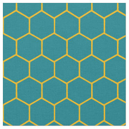 Elegant Honeycomb Mönster Abstrakt Teal Tyg