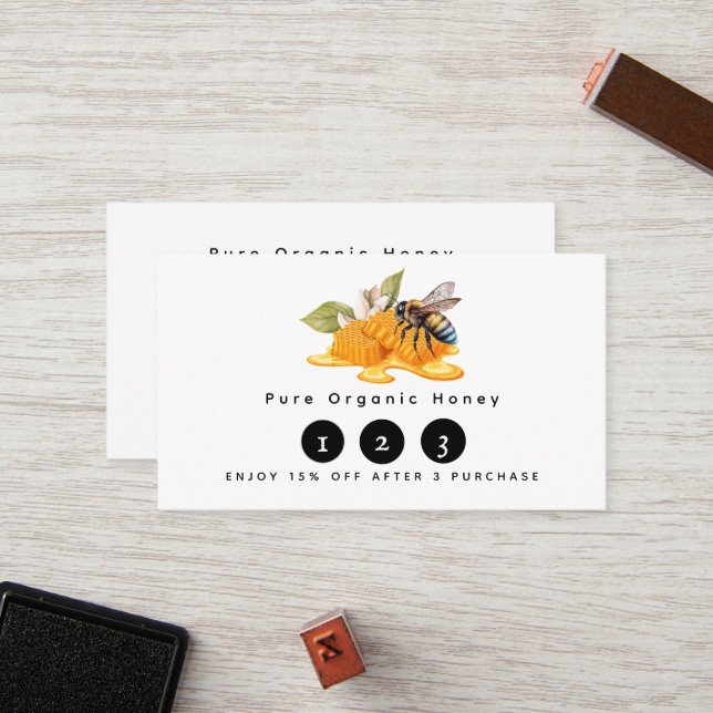 Elegant Honeycombi med bin Lojalitetskort (Fram/Back In Situ)