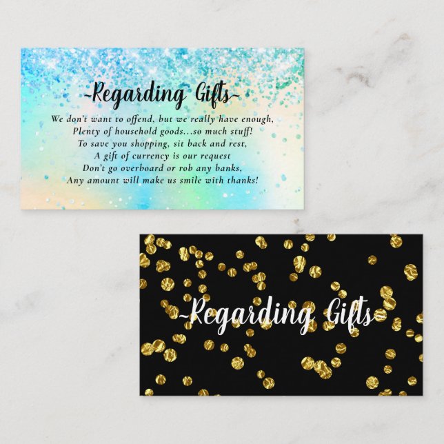 Elegant Honeymoon Fond bröllopsdusch eller bröllop Tilläggskort (Fram/baksida)