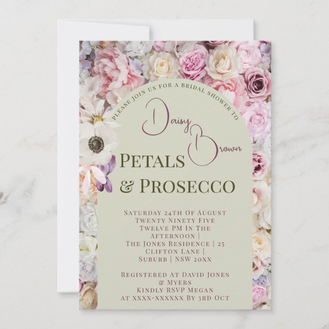 Elegant Honung Blommigt Arch Summer Möhippa Inbjudningar (Framsida)