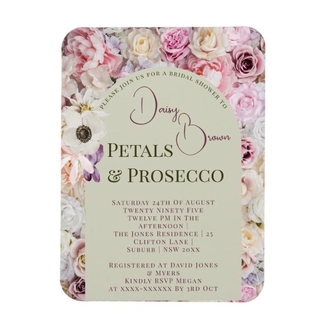 Elegant Honung Blommigt Arch Summer Möhippa Magnet (Vertikal)