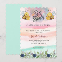 Elegant honungsbi baby shower inbjudan