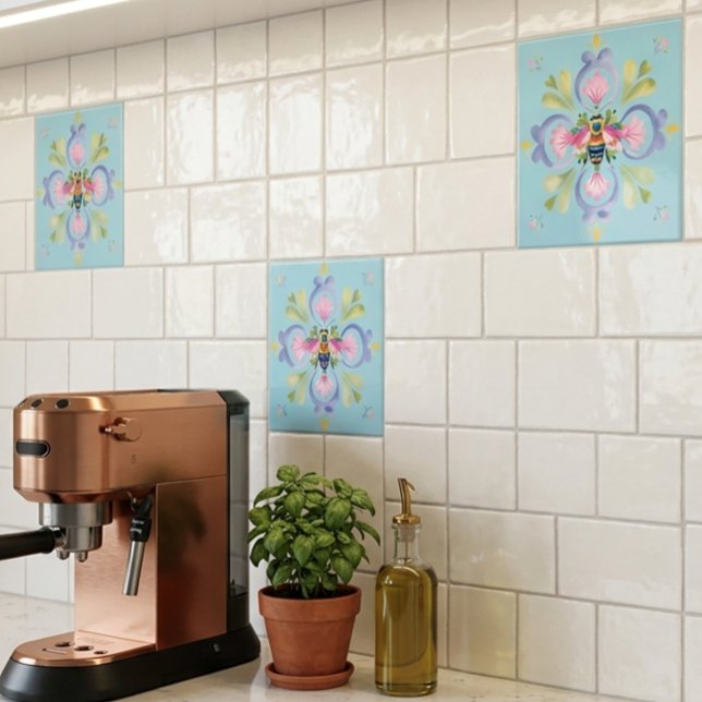 Elegant honungsbi unik accent kakelplatta (Skapare uppladdad)