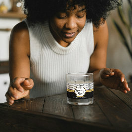 Elegant Honungsbin Apiary Honeycomb Black Gult Adressetikett