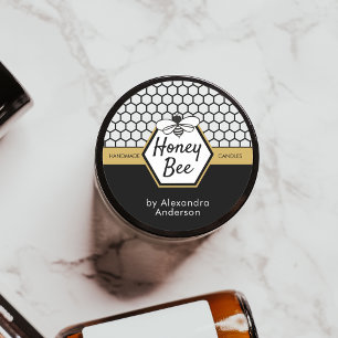 Elegant Honungsbin Apiary Honeycomb Black Gult Runt Klistermärke