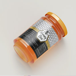 Elegant Honungsbin Apiary Honeycomb Näringsfaktore Spritflaskor Etikett