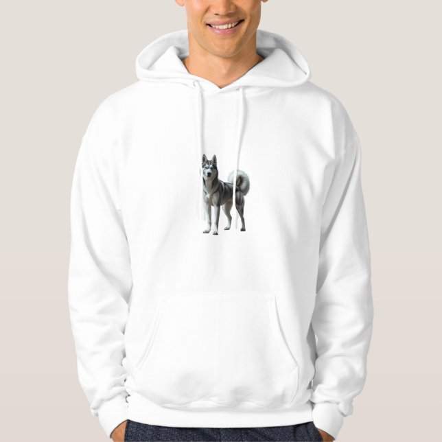 Elegant Hoodie-Dual Image-Siberian husky Hoodie (Framsida)