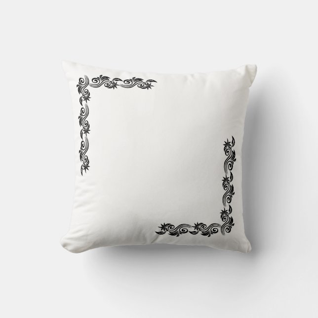 Elegant hörndesign fyrkantig kudde | Anpassningsba (Framsida)