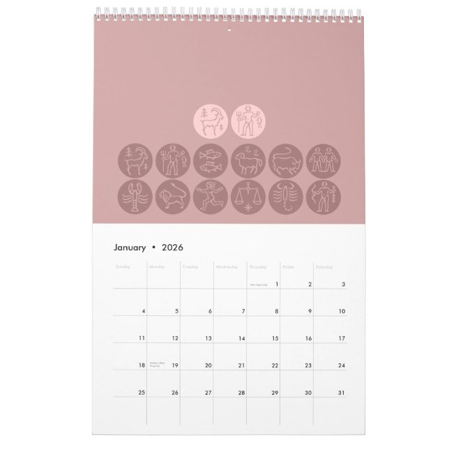 Elegant horoskopkalender kalender (Jan 2026)