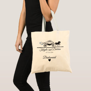 Elegant Horse and Buggy Bröllop Tygkasse