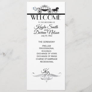 Elegant Horse and Buggy Bröllopsfest Program
