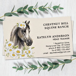 Elegant Horse Blommigt Personalize Equestrian Equi Visitkort