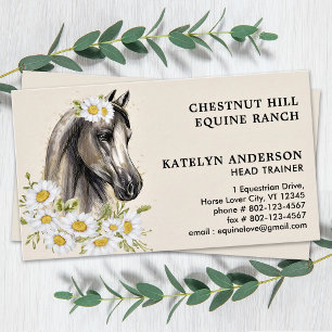 Elegant Horse Blommigt Personalize Equestrian Equi Visitkort