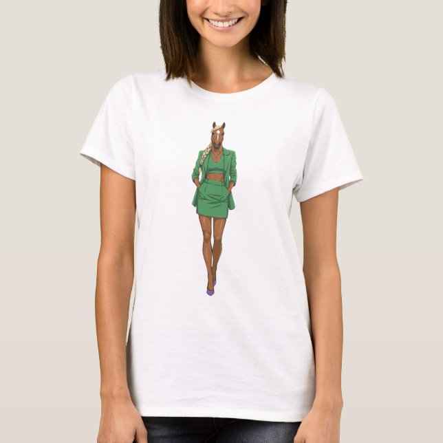 Elegant Horse Dam T Shirt (Framsida)