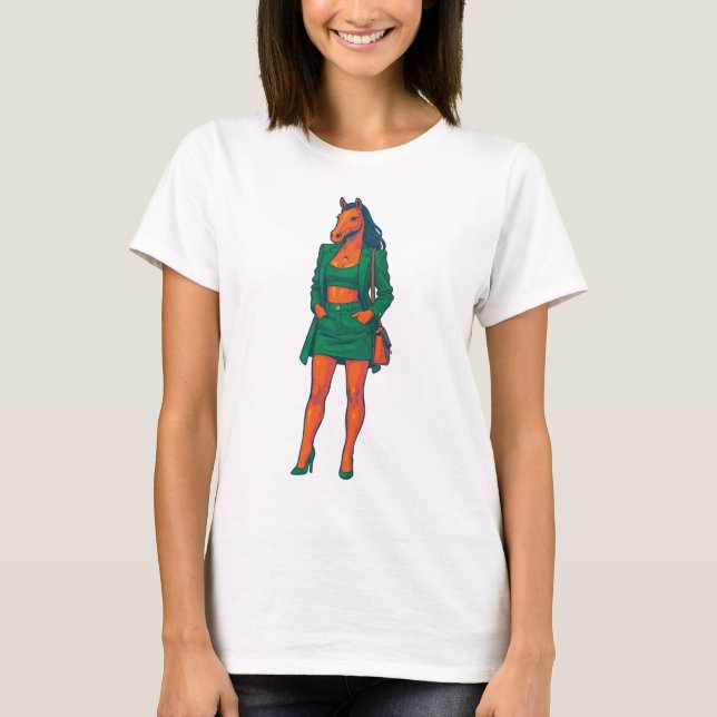 Elegant Horse Dam T Shirt (Framsida)