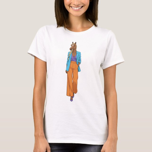 Elegant Horse Dam T Shirt (Framsida)