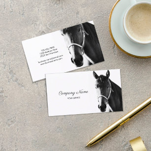 Elegant Horse Head White Affärskort Visitkort