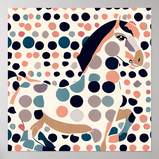 Elegant Horse Kids Vibrant Room Nursery Poster (Framsidan)