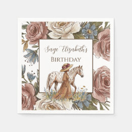 Elegant Horse Lover Birthday Pappersservett