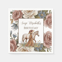 Elegant Horse Lover Birthday Pappersservett