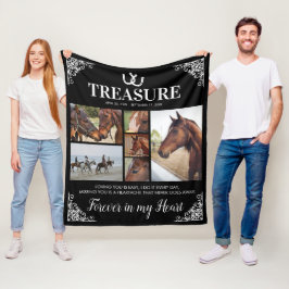 Elegant Horse Memorial Photo Collage Fleecefilt