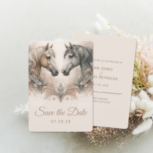 Elegant Horses Bröllop spara datum Card